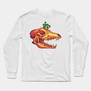 Neon Mushroom Wolf Skull Long Sleeve T-Shirt